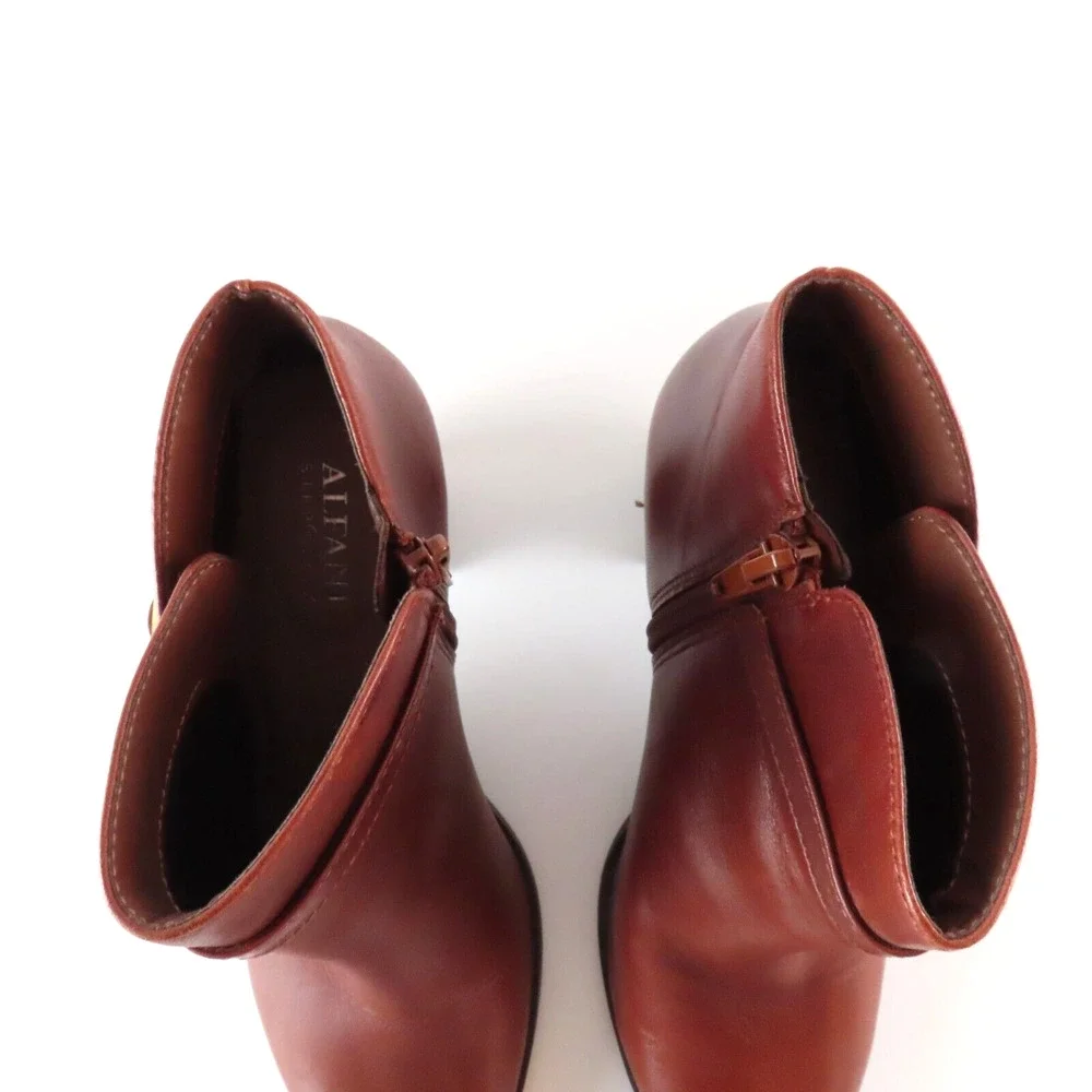 Alfani Nadenne Boots Womens 6 Brown Leather Step n Flex Ankle Preppy Equestrian